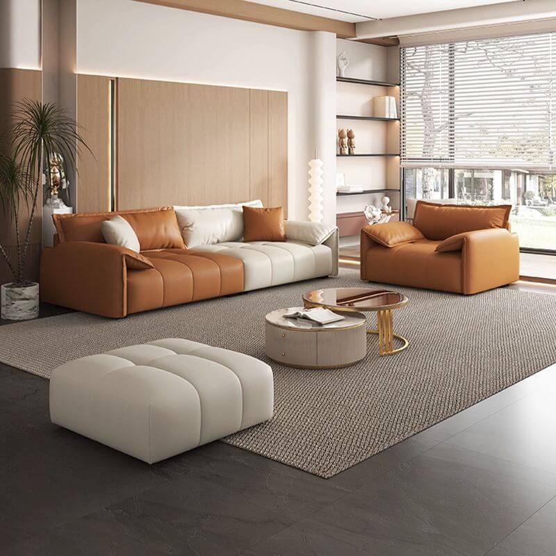 Modern water resistant grey floor sofa メイン画像