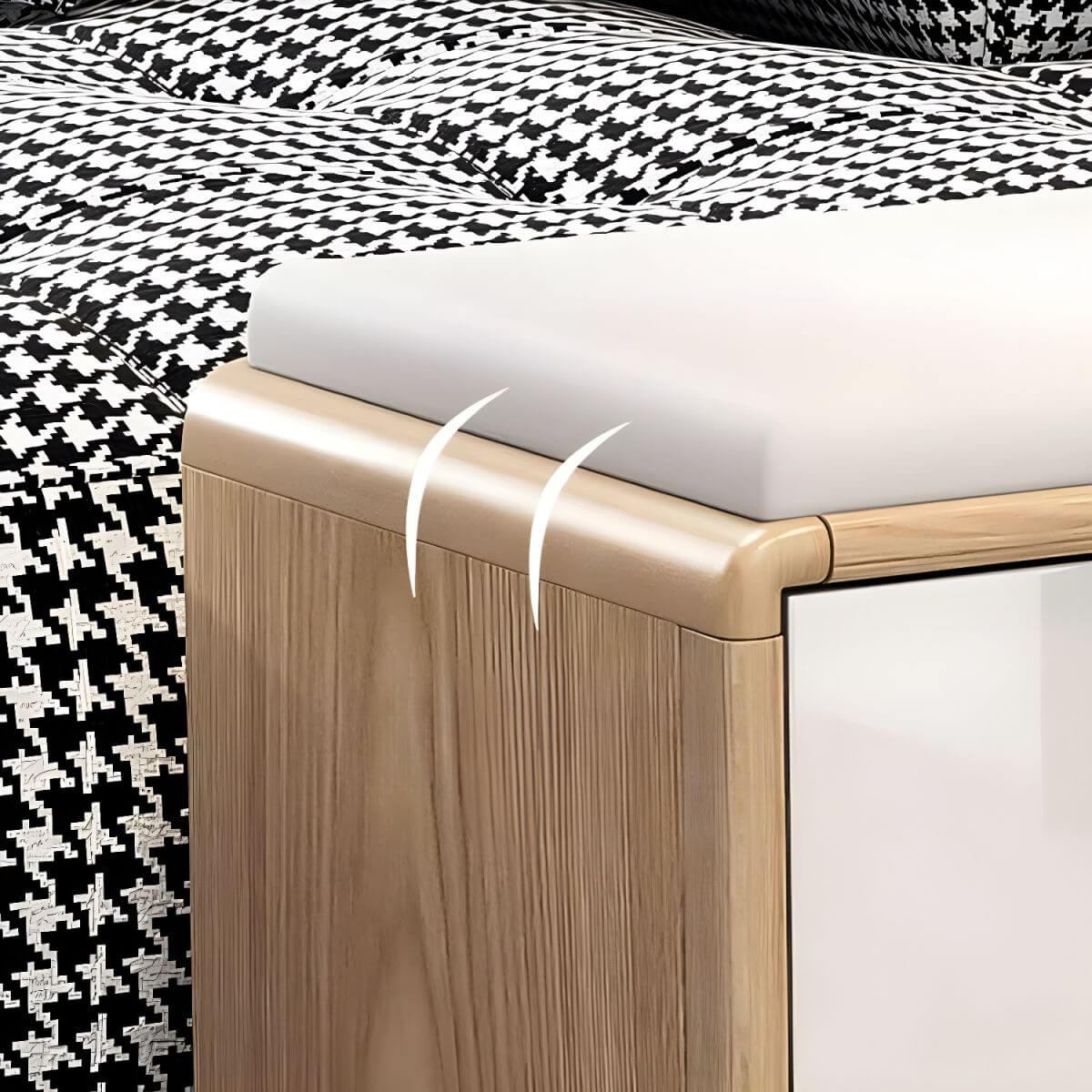 Cushioned top of the ottoman