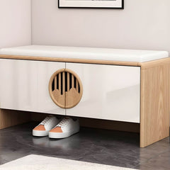 Ottoman with storage space open