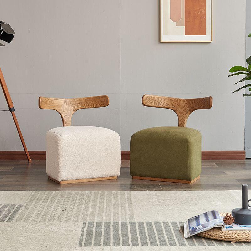 Modern White Square Ottoman in living room