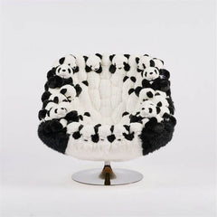 Modern tufted accent chair with animal print