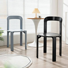 Modern wood accent stool in solid black