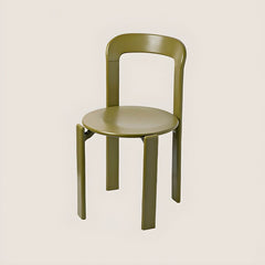 Chic solid color wood stool with leg base