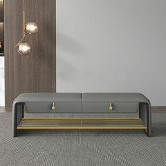 Stylish storage ottoman with wooden legs