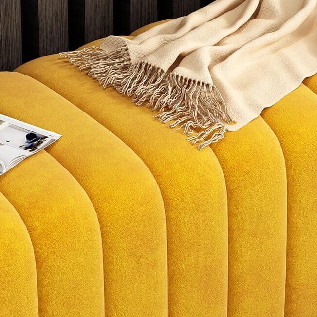 Moderner Holz rechteckiger Aufbewahrungs-Pouf ohne Nagelkopfeinfassung Zweitbild