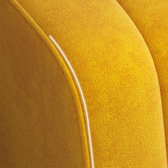 Elegant yellow rectangular pouf in a home setting