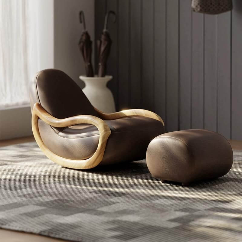 Chic orange rocking chair enhancing living space