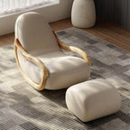 Contemporary coffee rocking chair with leather seat