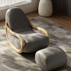 Elegant coffee-colored rocking chair with spindle back