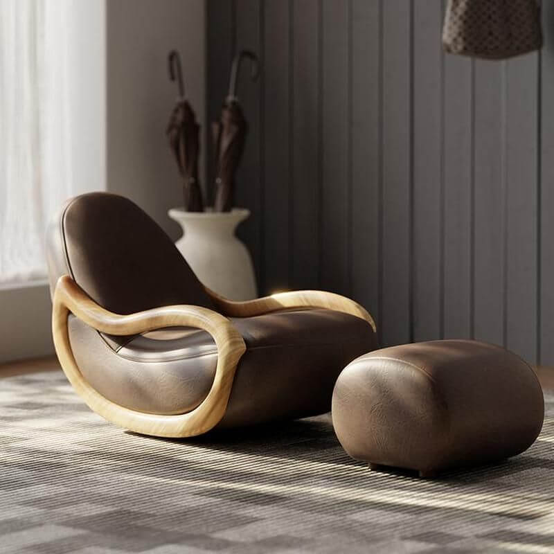 Stylish grey rocking chair for modern interiors