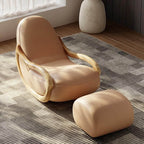 Indoor modern rocking chair with ottoman in orange