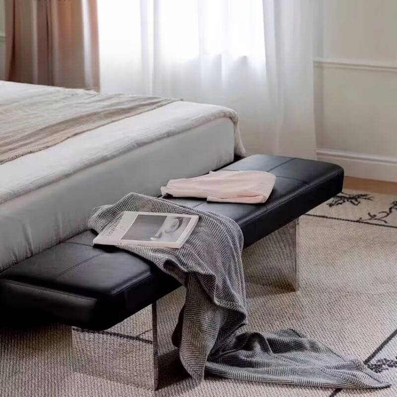 Modernismus Tinte Button-tufted Rechteckige Sitzbank für Zuhause Zweitbild