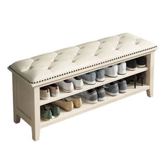 Versatile brown storage ottoman with sponge seat