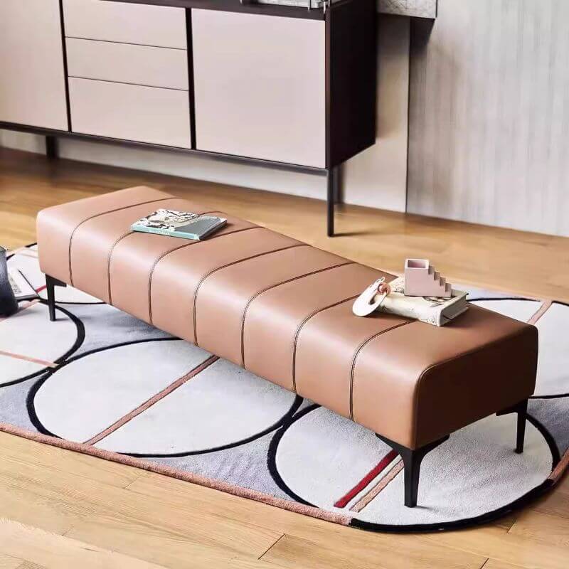 Modish Cocoa Bench in Living Room