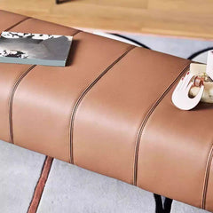 Cushioned Upholstered Bench with Solid Color