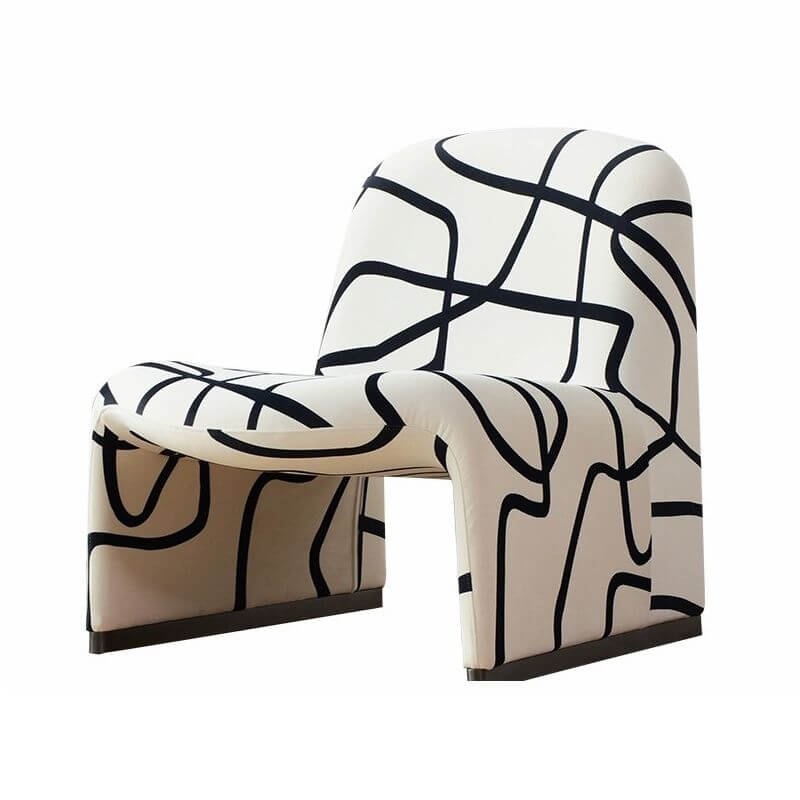 Stylish armchair displayed in bright interior