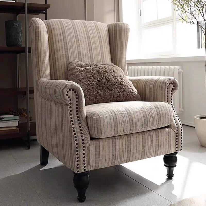 Modish Cocoa Accent Chair with Nailhead Trim