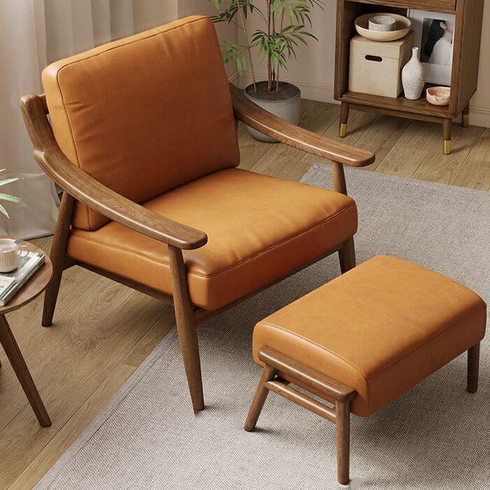 fashionable cushioned arm chair in cocoa color