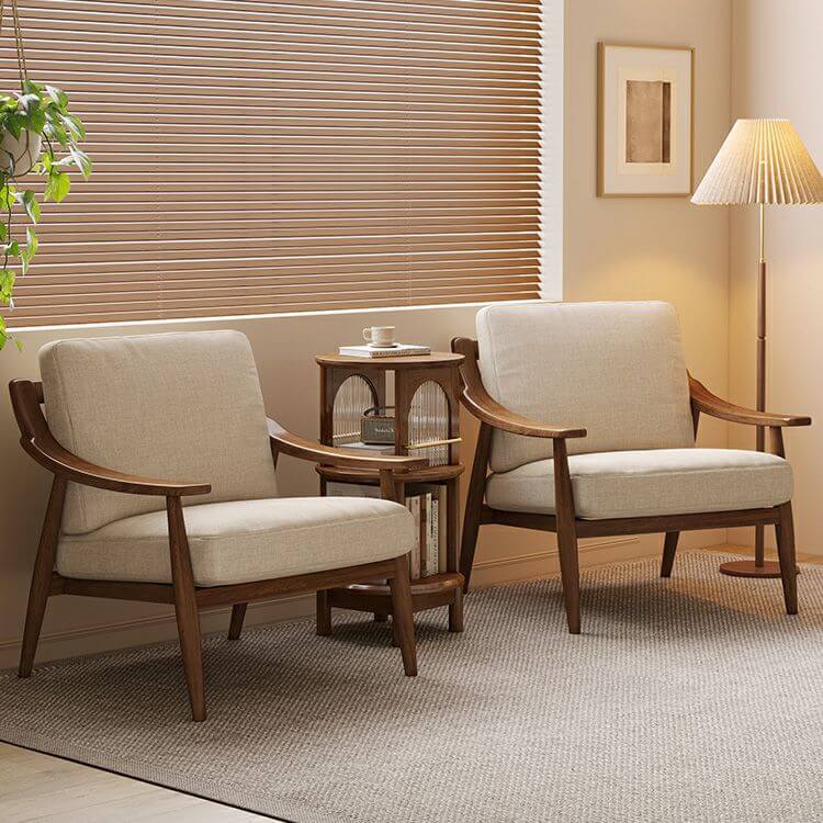 fuzzy fabric cushioned chair for home decor