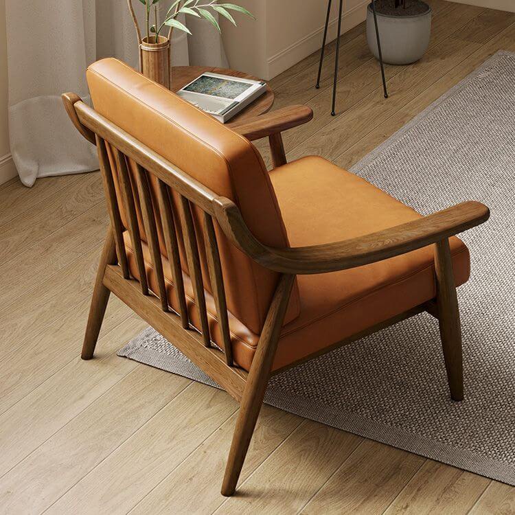 modern arm chair in stylish olive green