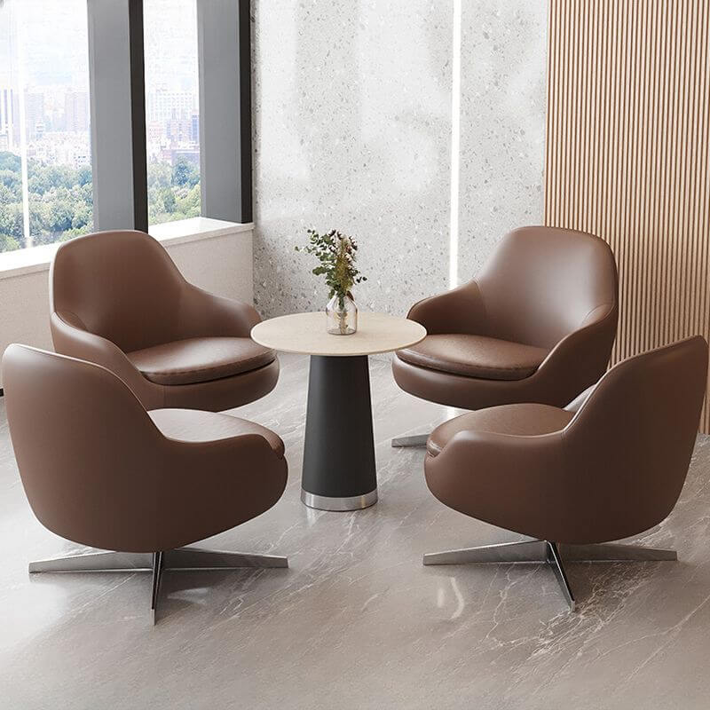 Modish Rotatable Arm Chair in Solid Color