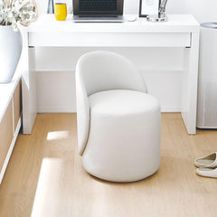 Accent stool used as a footrest