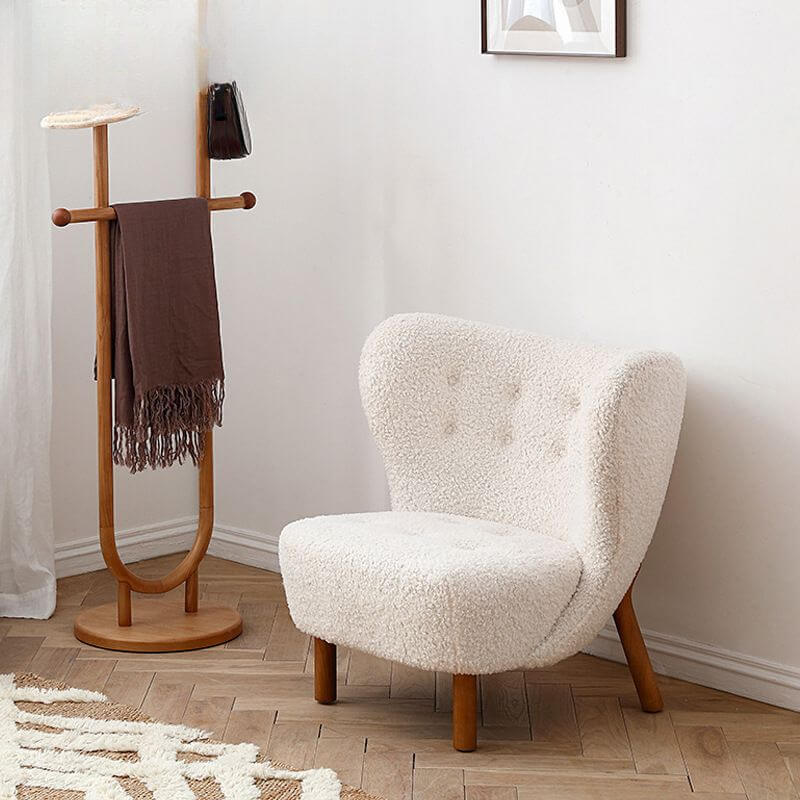 Modish Accent Chair in White Upholstery