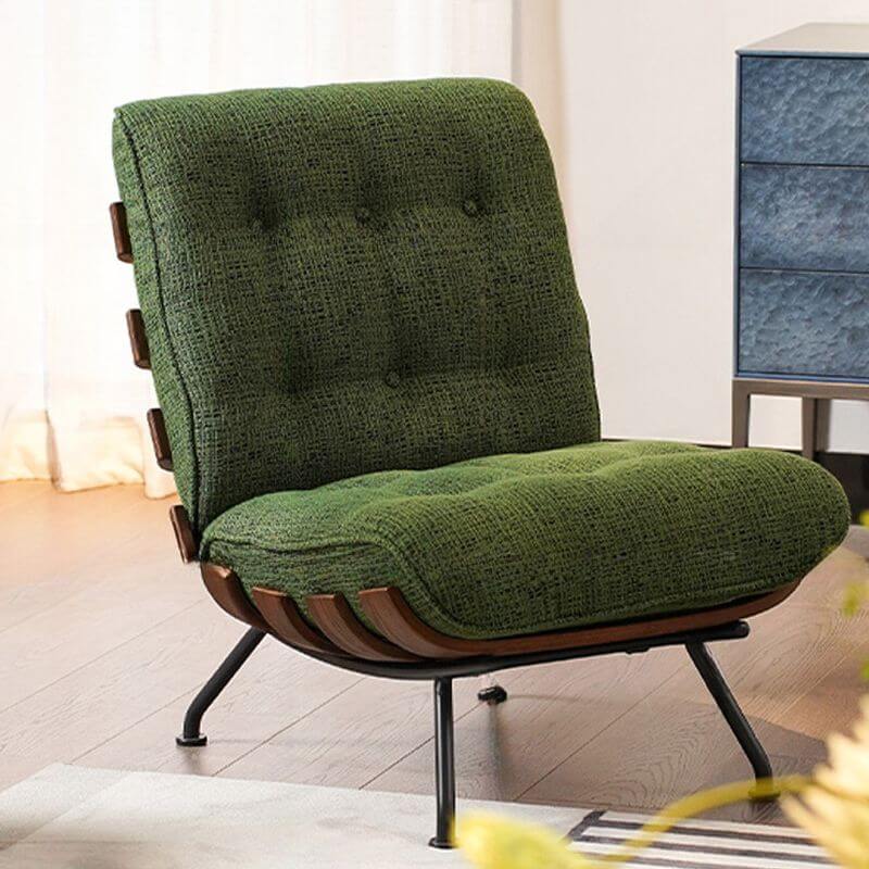 Modish Solid Color Cream/Dove Grey/Olive Green Button-tufted Side Chair with Tufted Back & Removable Cushions Secondary image