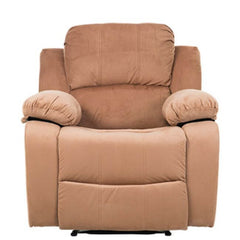 Modish Solid Color Timber Recliner Chair in Beige