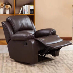 Modish Solid Color Timber Recliner Chair in Claret