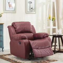 Modish Solid Color Timber Recliner Chair in Pink