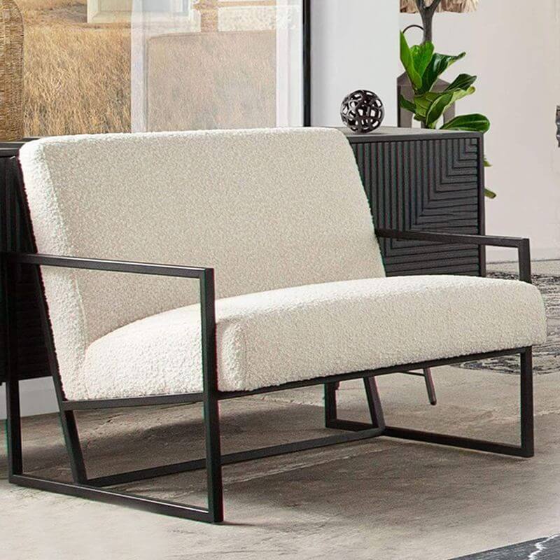 Modish Solid Color White Accent Chair Front View Main image