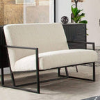 Modish Solid Color White Accent Chair Front View