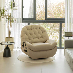 Modern swivel base chair recliner in a contemporary setting