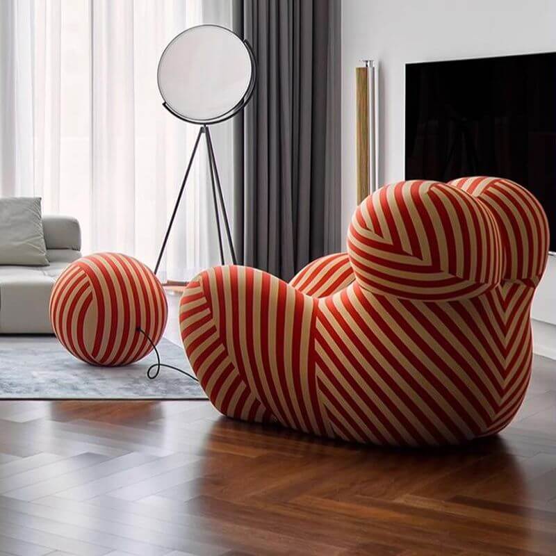 Elegant carmine arm chair design