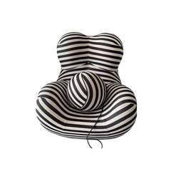 Sophisticated striped solid color arm chair