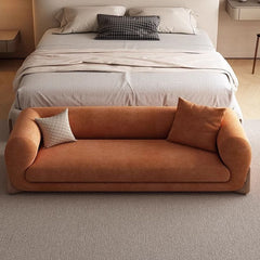 Comfortable seating on upholstered bedroom bench