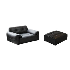 Mold-resistant black sofa in modern living room