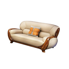 Mold-resistant camel back floor sofa in cream