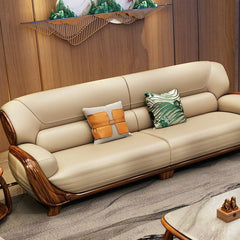 Stylish single sofa design in cream fabric