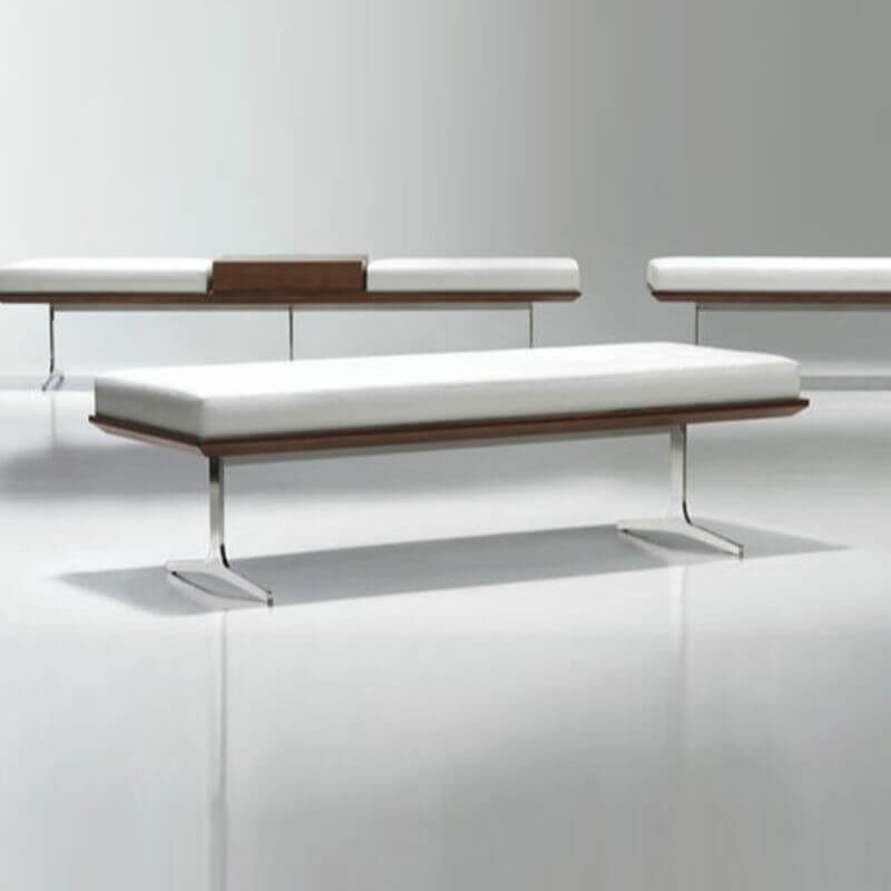 Mehrfarbige Trendige Massivholz gepolsterte Akzentbank in Uni-Farbe Zweitbild