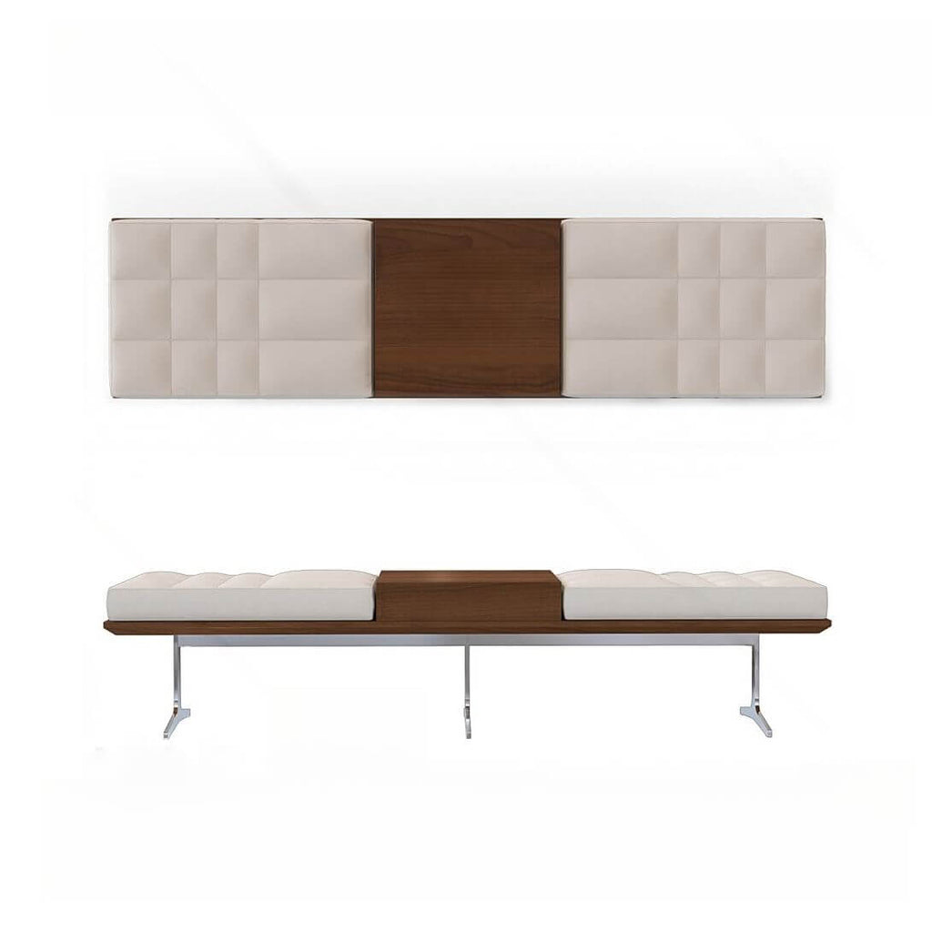 Stylish Upholstered Bench with Solid Color Design