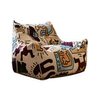 Comfortable bean bag set with ottoman