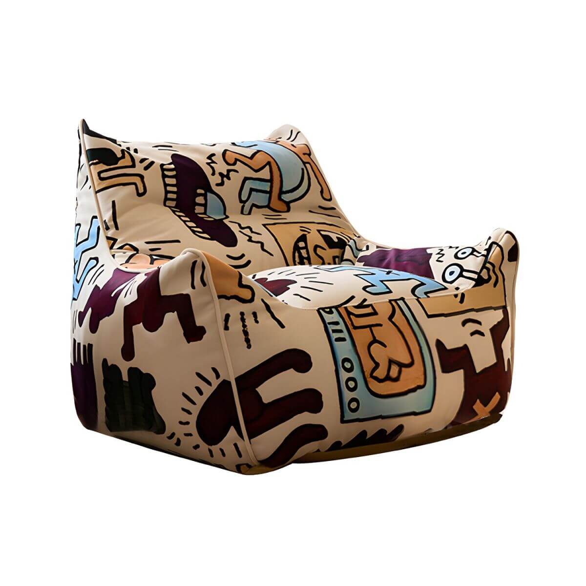 Comfortable bean bag set with ottoman