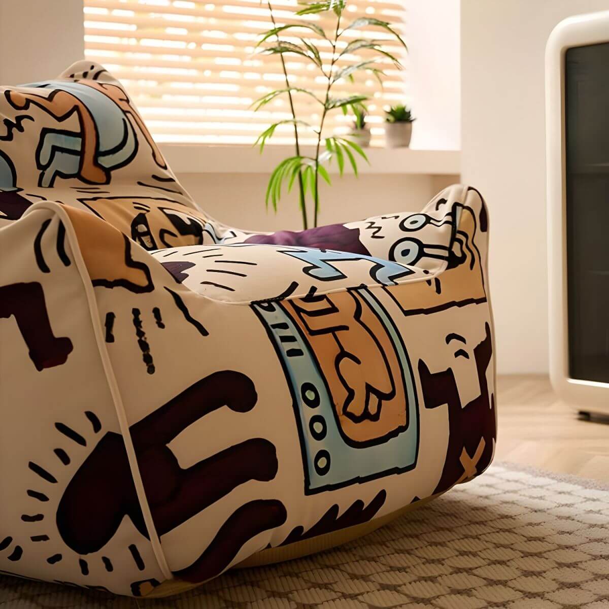 Stylish flannel bean bag for home decor