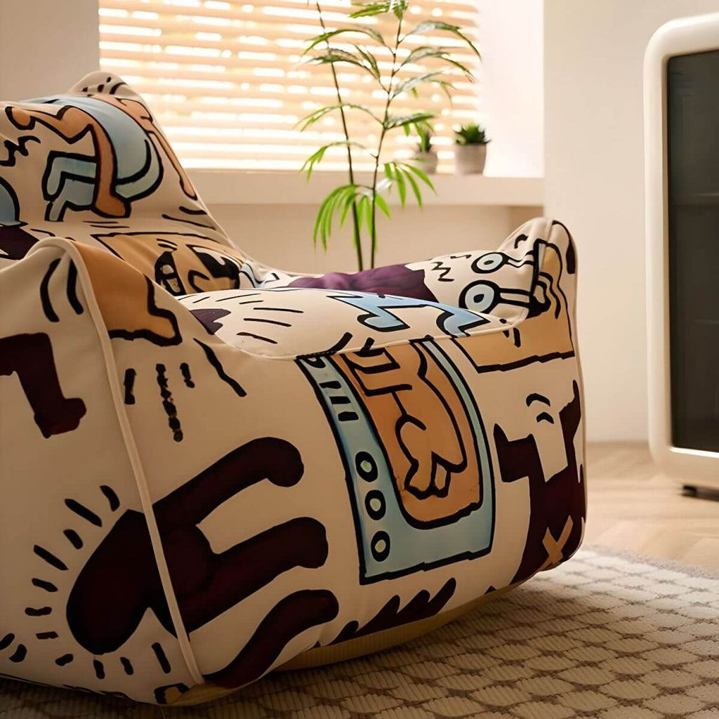 Stylish flannel bean bag for home decor