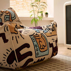 Stylish flannel bean bag for home decor