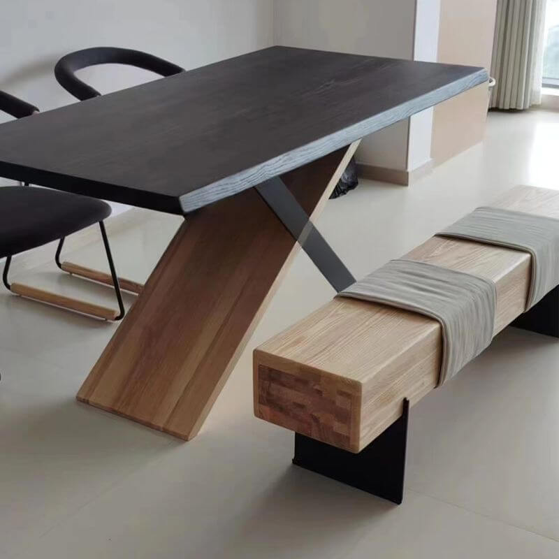 Modern Style Pine Wood Bench with Cushion