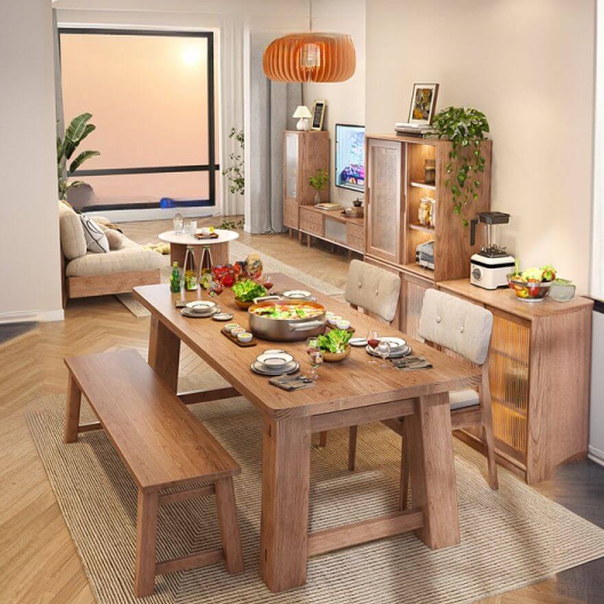 Red Oak option of Natural Finish Sitting Bench