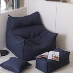 Navy Blue Bean Bag Chair Front View